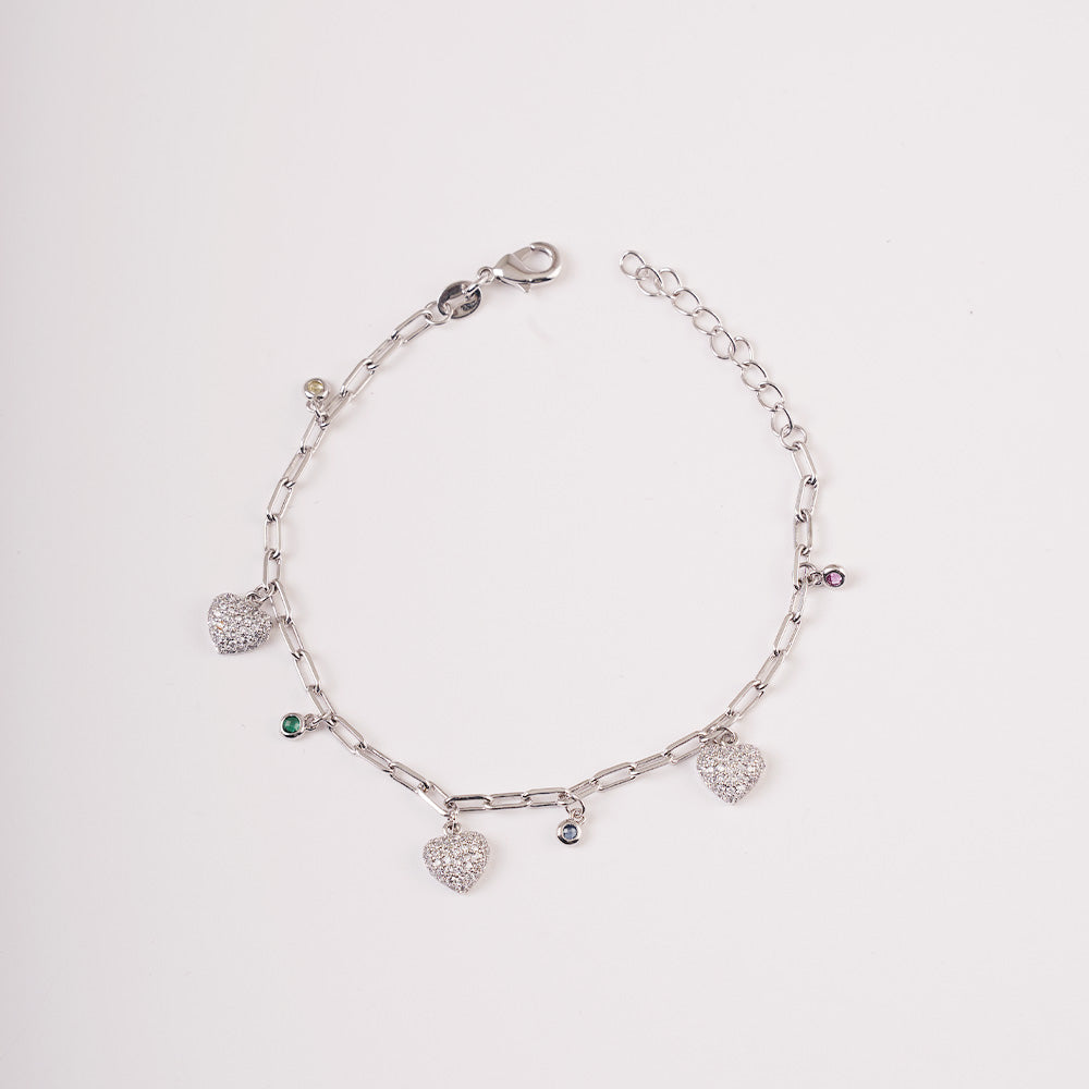 Brass Heart Charm Bracelet