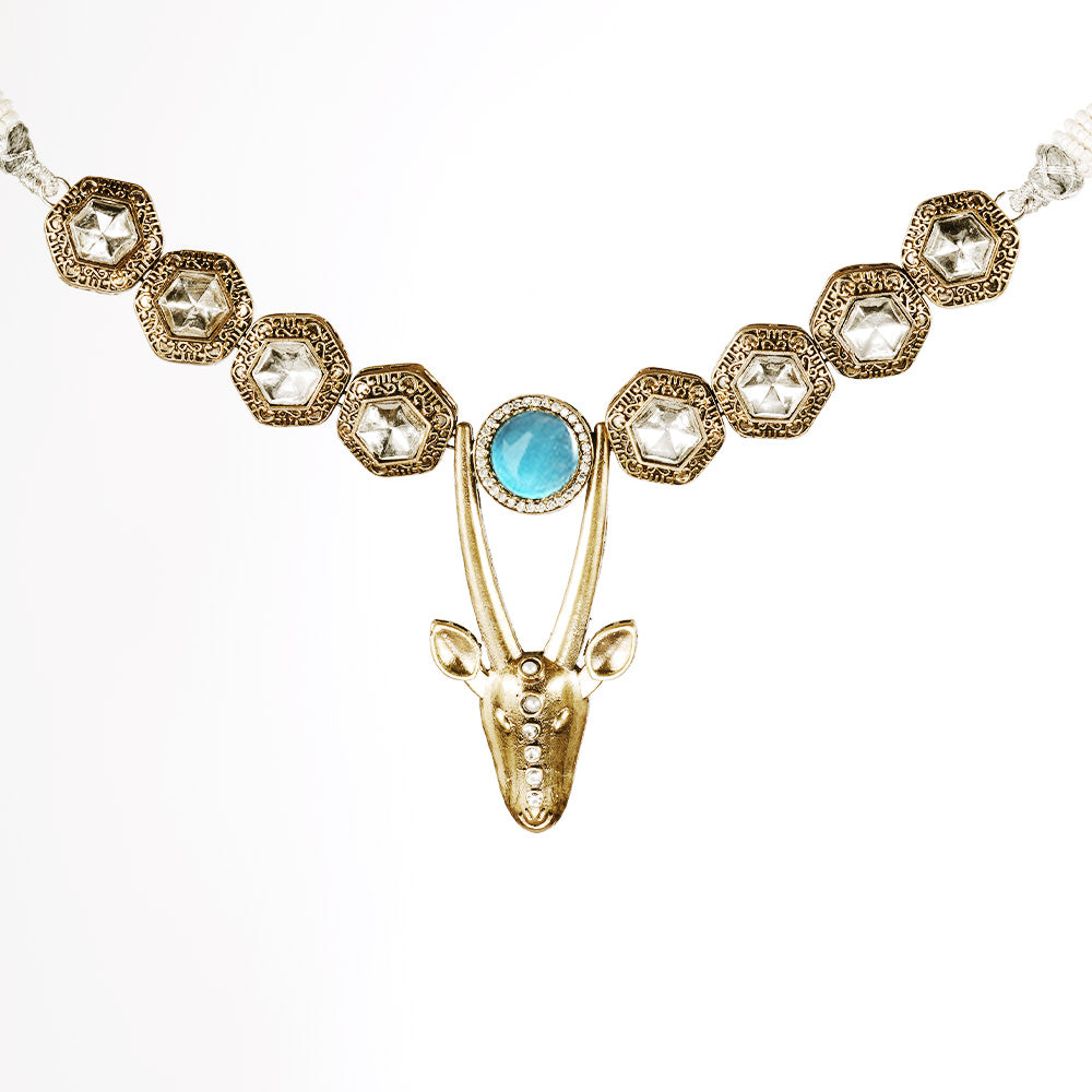 Deer-Themed Antique Necklace Set