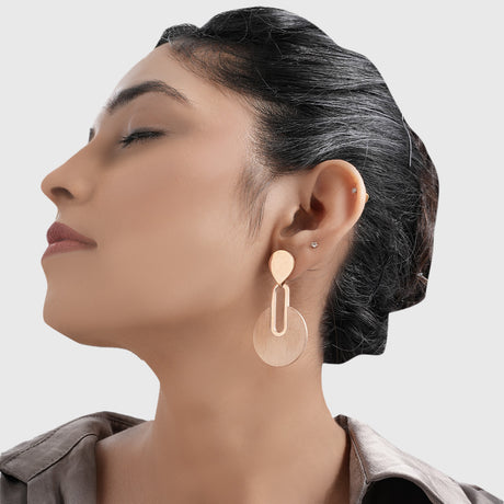 Geometric Gold Drop Earrings