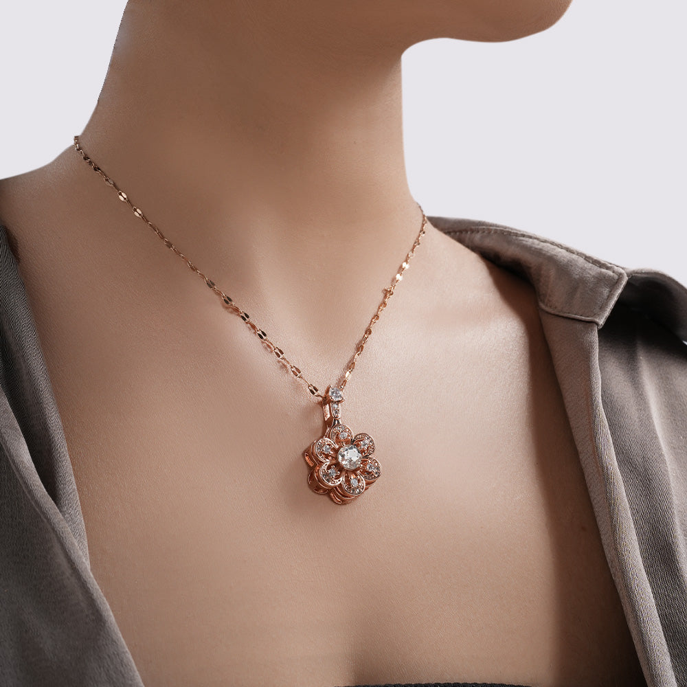 Floral Rose Gold Chain Pendant