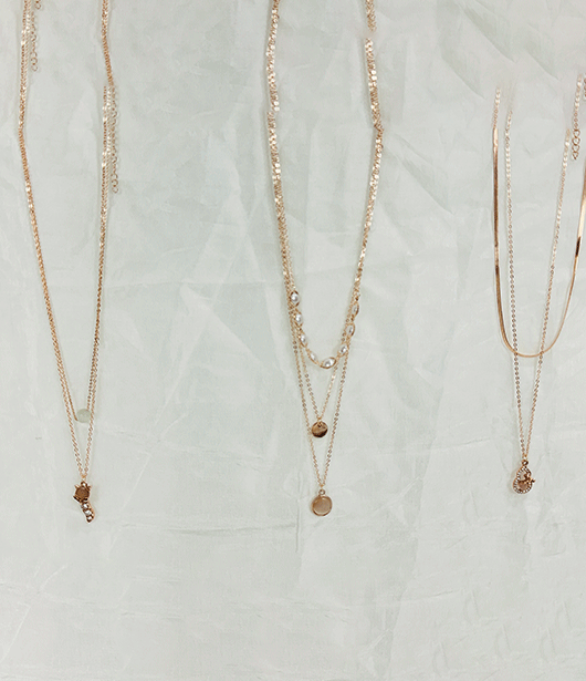 Elegant Layered Necklace Combo Set – Rose Gold-Tone Finish