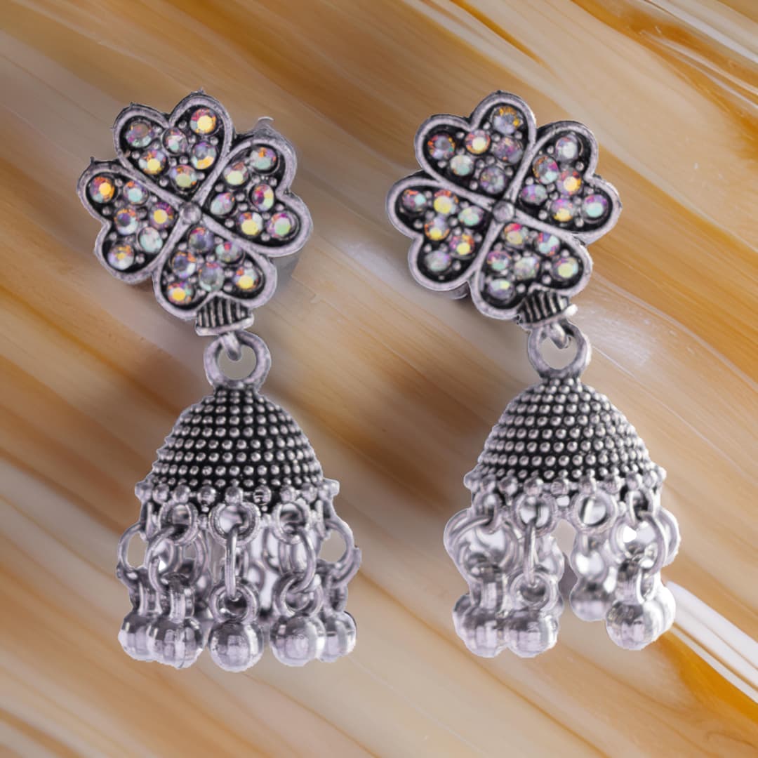 Floral Charm Jhumka Earrings