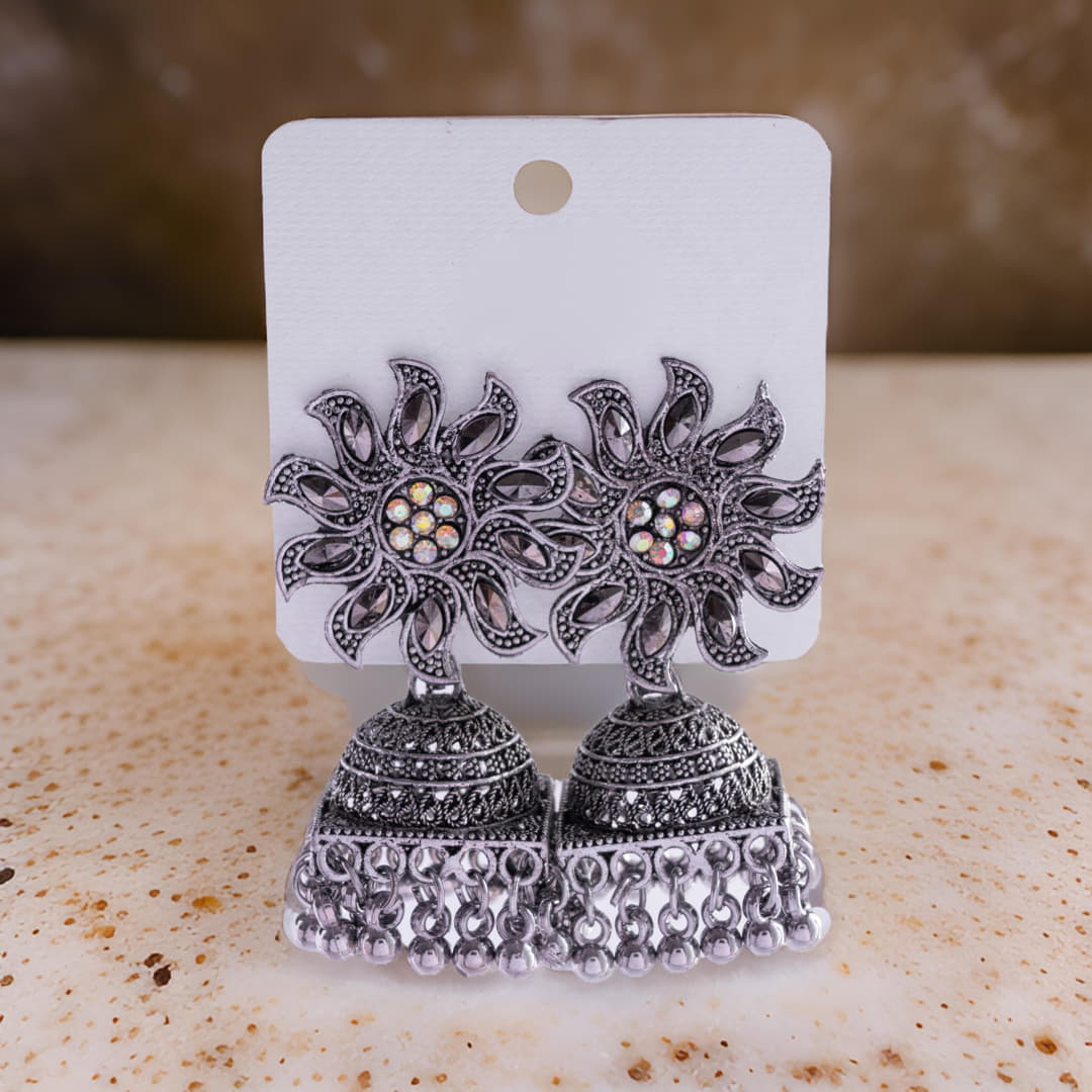 Floral Sunburst Jhumka Earring