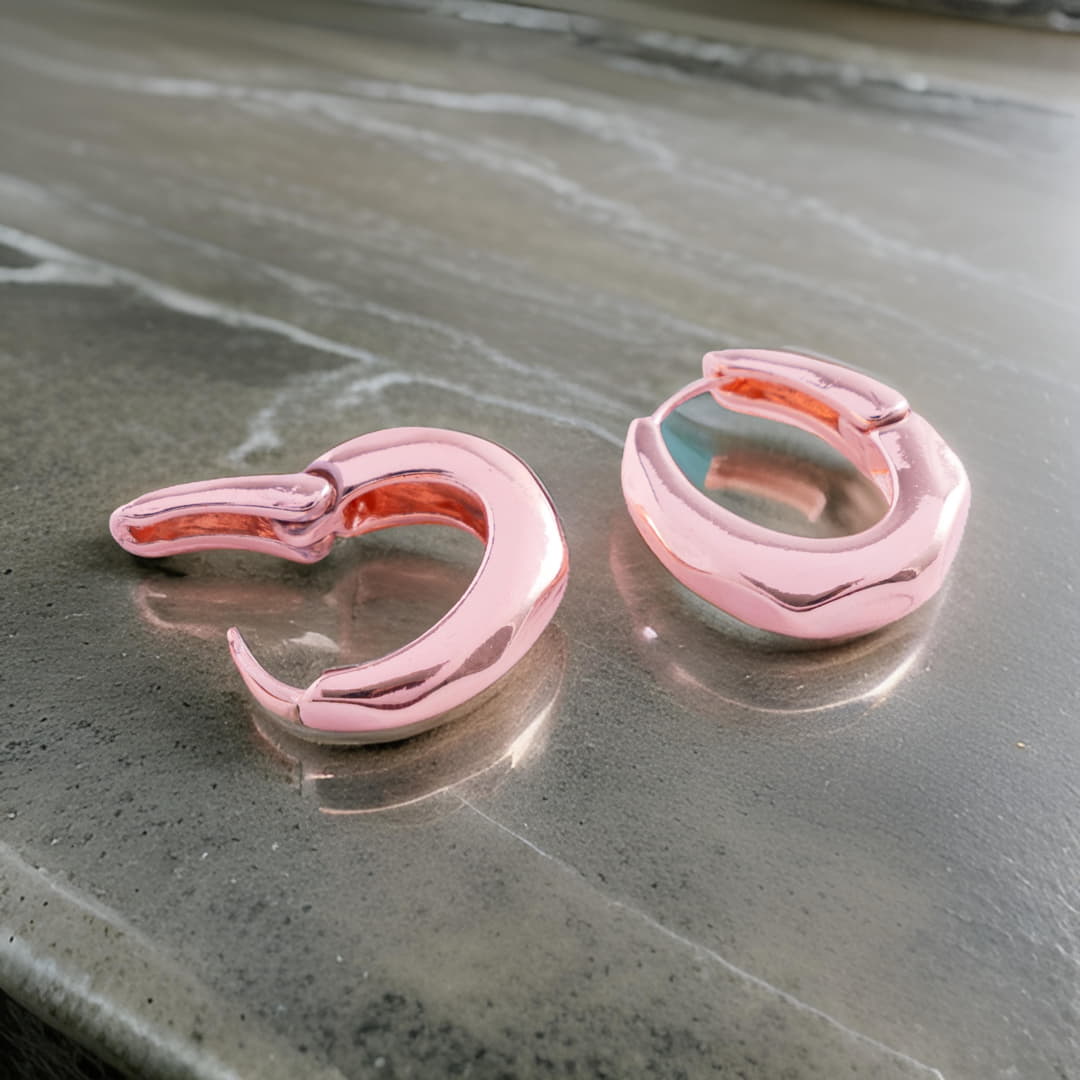 Sleek Rose Gold Small Hoop Earrings