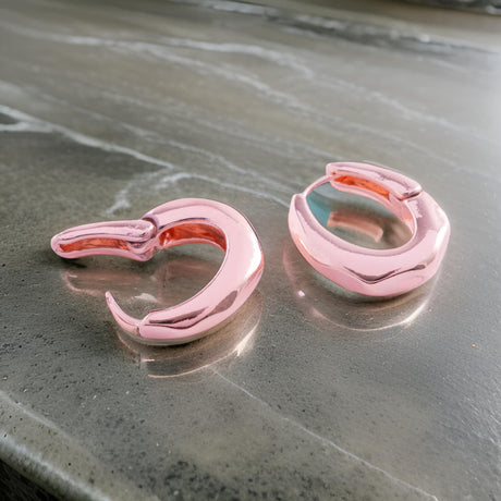 Sleek Rose Gold Small Hoop Earrings