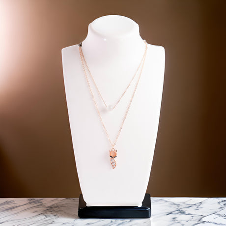Fox-Shaped Rose Gold Pendant Necklace