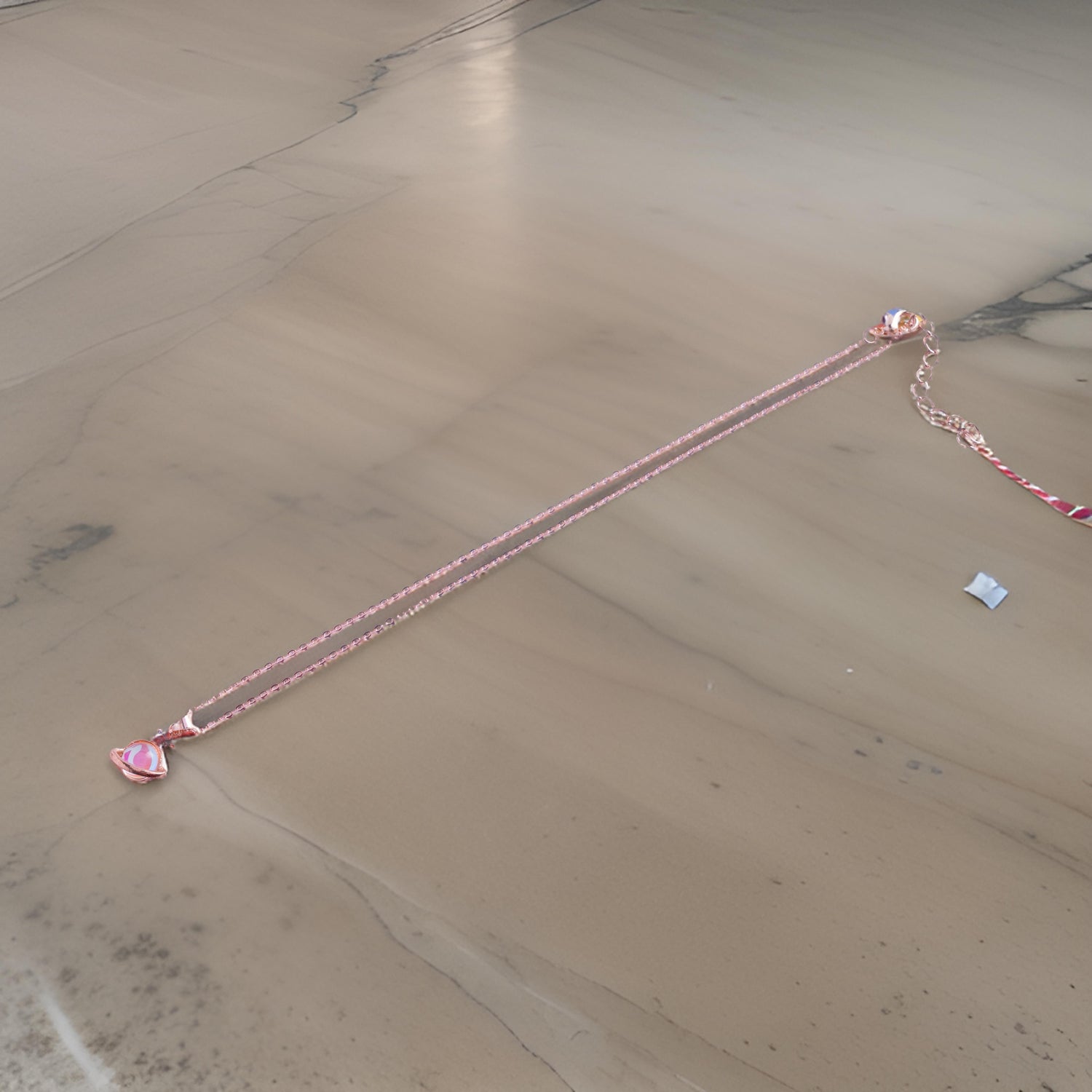 Rose Gold Space-Themed Chain Pendant