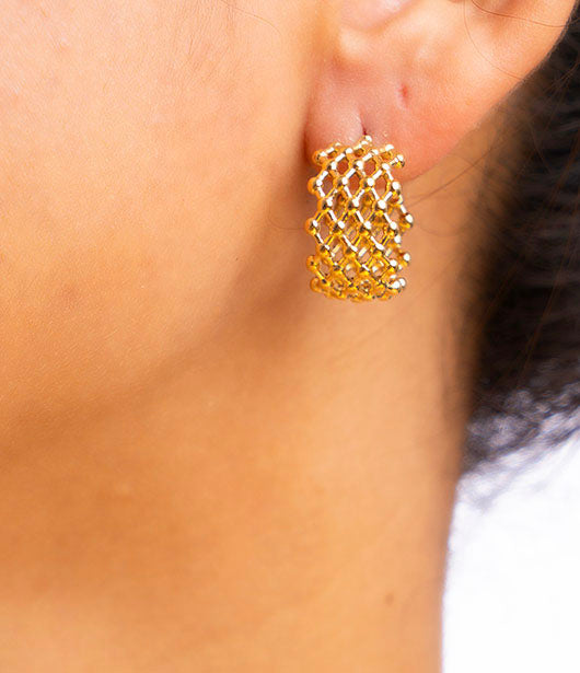 Gold Mesh Hoop Earrings