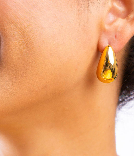 Gold Teardrop Stud Earrings