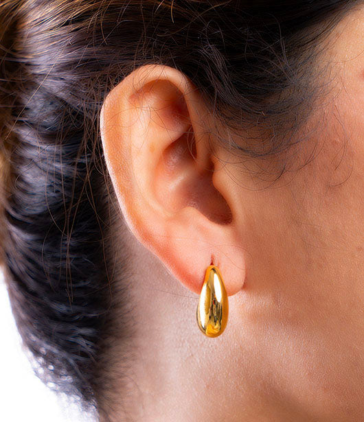 Gold Teardrop Stud Earrings