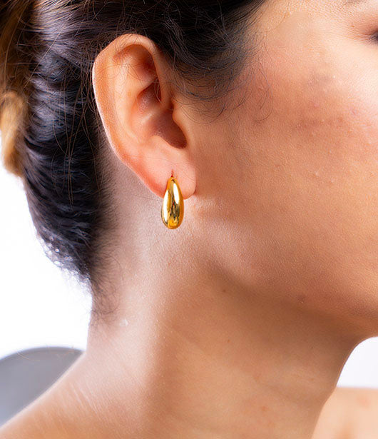 Gold Teardrop Stud Earrings