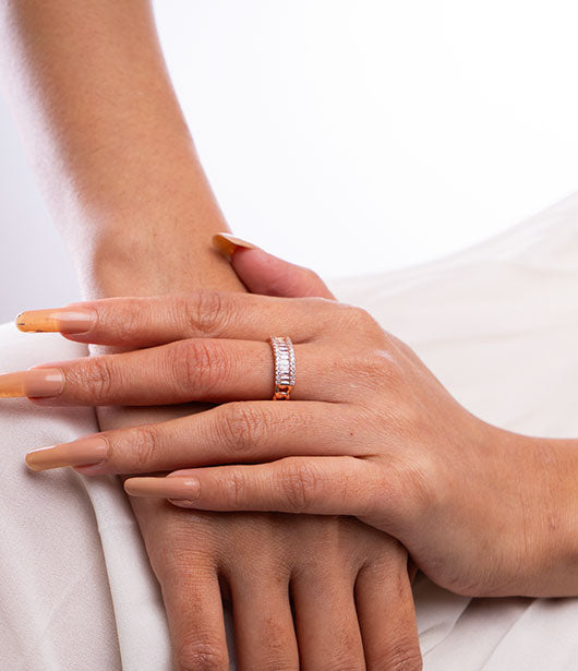 Silver Chain Crystal Ring