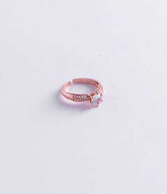 Rose Gold Crystal Solitaire Ring