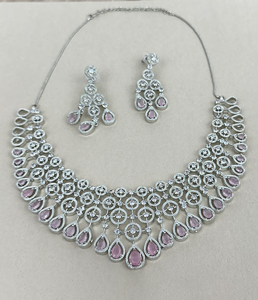 Elegant American Diamond Necklace Set