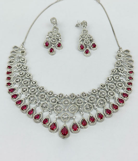 Elegant American Diamond Necklace Set