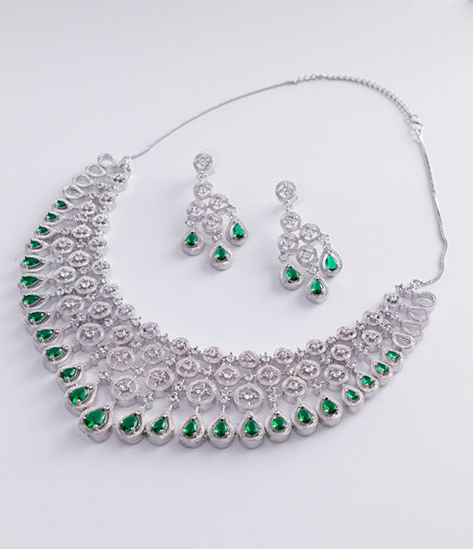 Elegant American Diamond Necklace Set