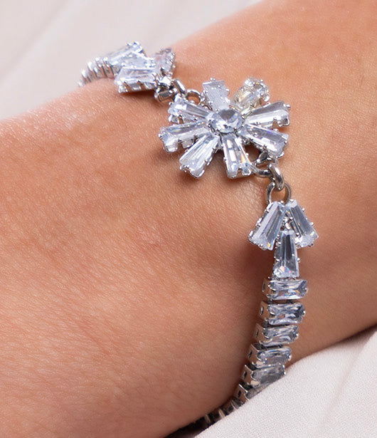 Silver-Toned Starburst Bracelet