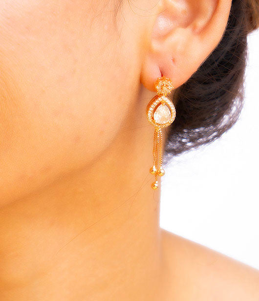 Rose Gold Teardrop Dangle Earrings