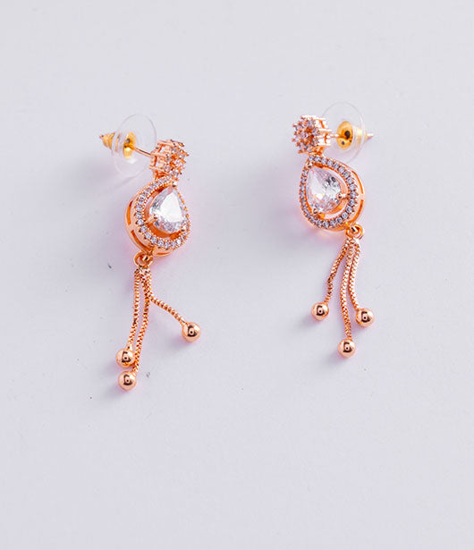 Rose Gold Teardrop Dangle Earrings