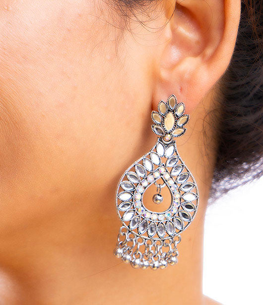 Lotus Charm Chandbali Earrings