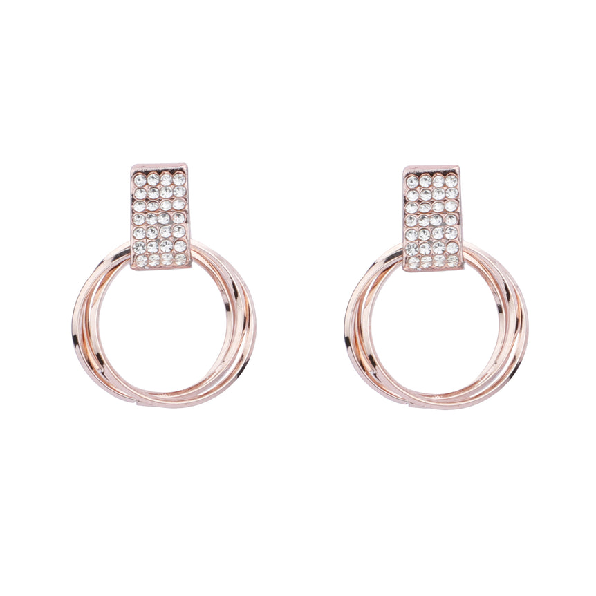 Crystal Rectangle Hoop Earrings