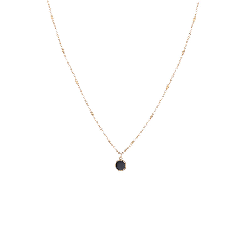 Black Onyx Chain Pendant Necklace