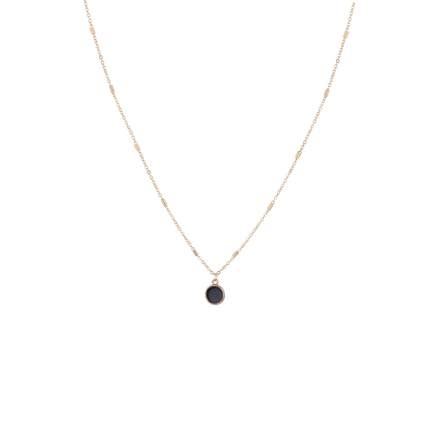 Black Onyx Chain Pendant Necklace