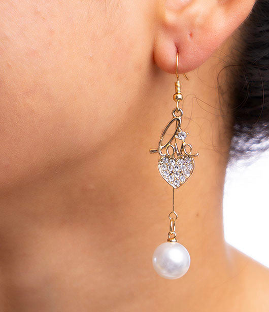 Love Charm Pearl Drop Earrings