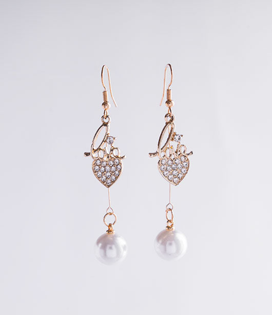 Love Charm Pearl Drop Earrings