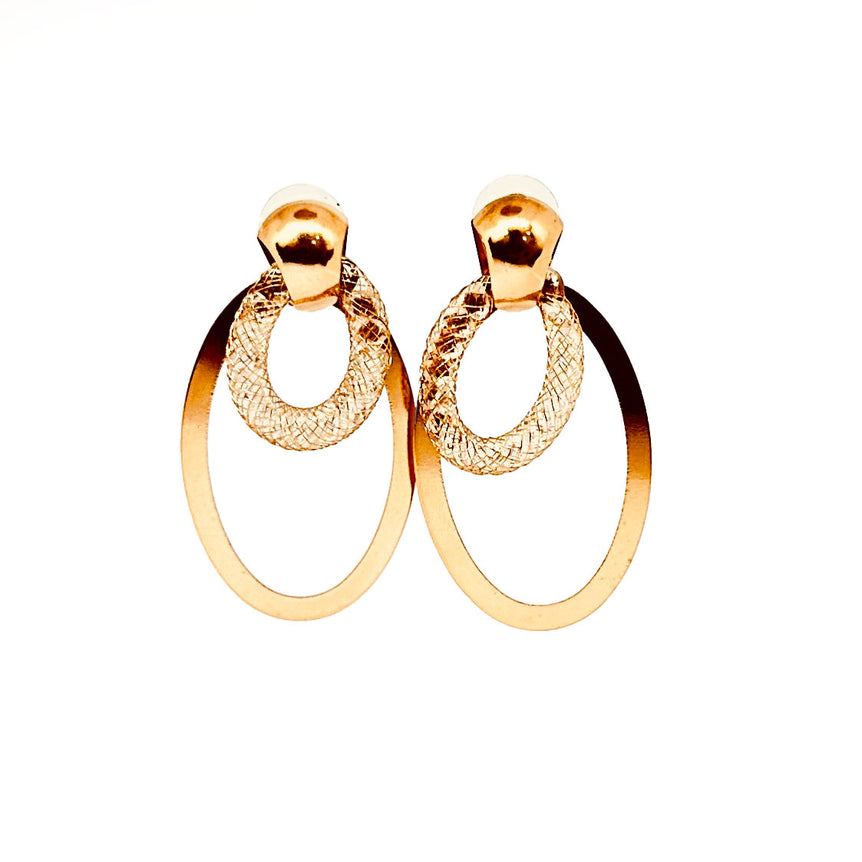 Dual Hoop Rose Gold Statement Earrings