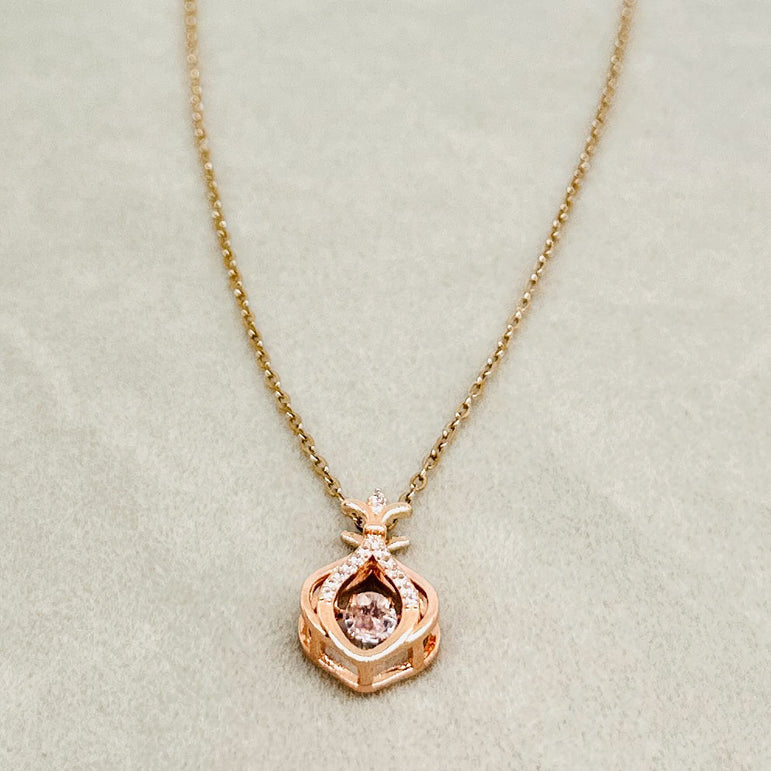 Rose Gold Chain Pendant  with Intricate Design