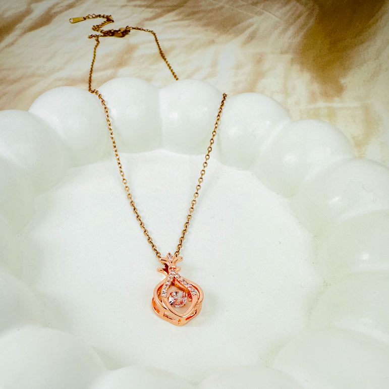 Rose Gold Chain Pendant  with Intricate Design