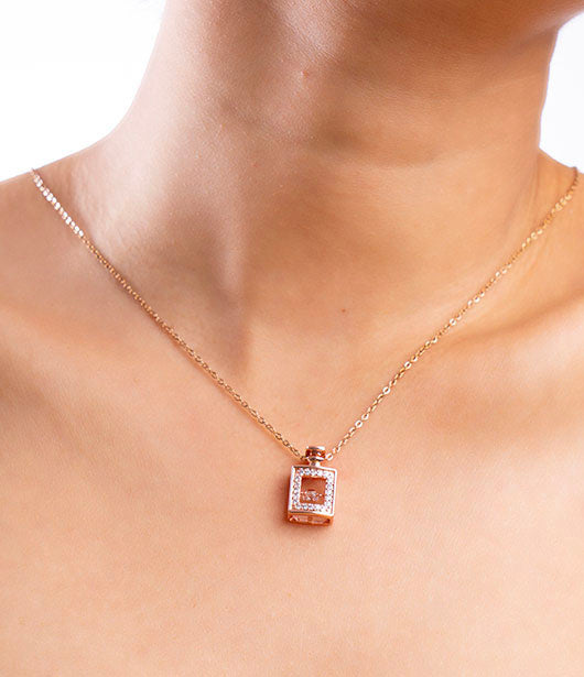 Rose Gold Square Chain Pendant