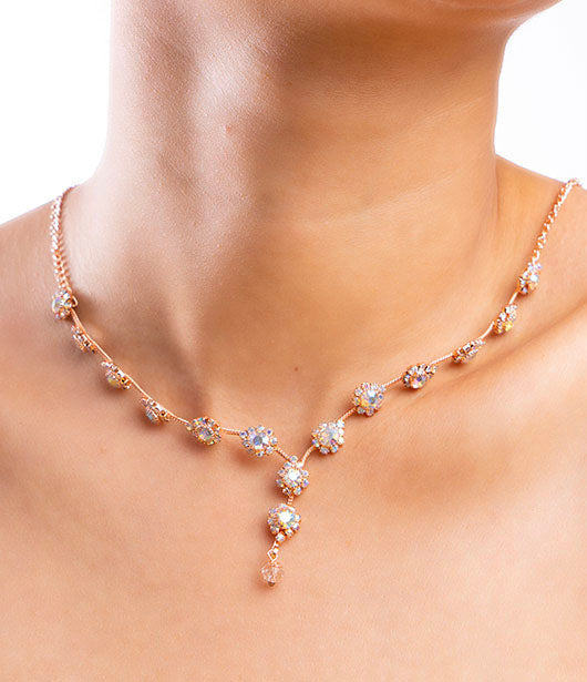 Rose Gold Crystal Bead Necklace