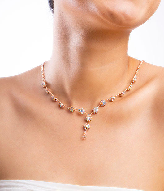 Rose Gold Crystal Bead Necklace