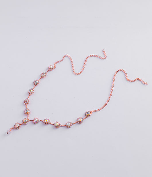 Rose Gold Crystal Bead Necklace