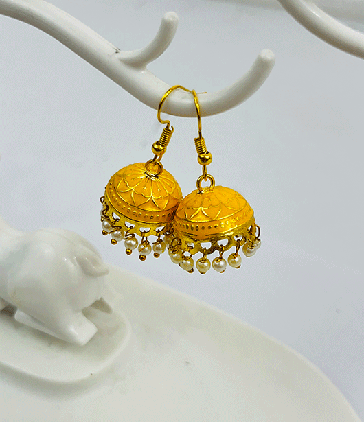 Jhumka Earrings with Pearl Drops