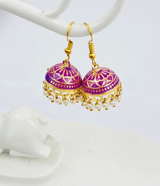 Jhumka Earrings with Pearl Drops