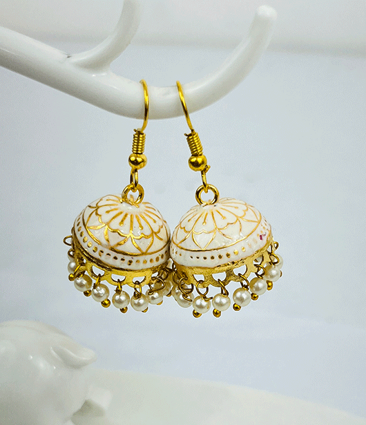 Jhumka Earrings with Pearl Drops