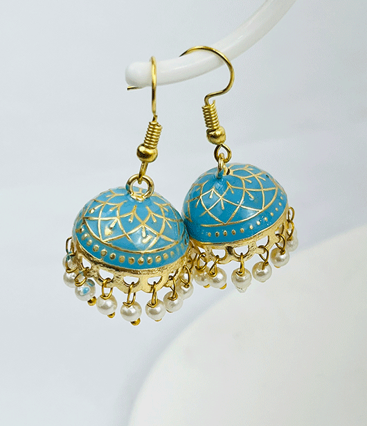 Jhumka Earrings with Pearl Drops