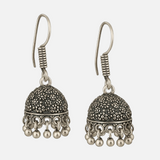 Antique Silver-Tone Jhumka Earrings
