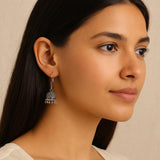 Antique Silver-Tone Jhumka Earrings