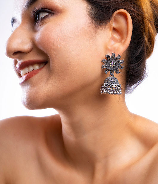 Floral Sunburst Jhumka Earring