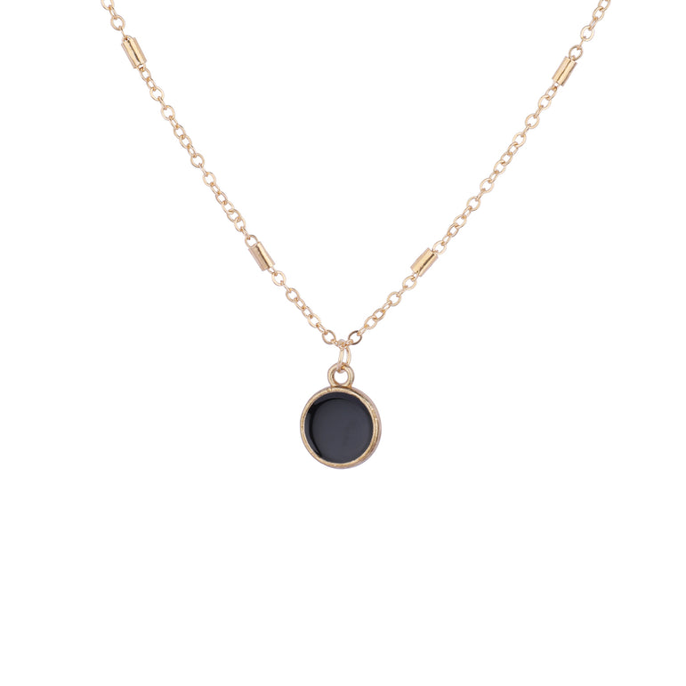 Black Onyx Chain Pendant Necklace