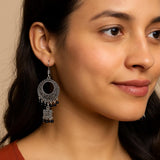 Intricate Oxidized Black Bead Dangle Earrings