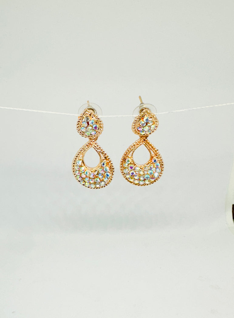 Crystal-Encrusted Teardrop Earrings