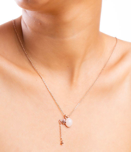 Rose Gold Chain with Minimalist Pink Pendant