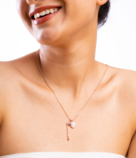 Rose Gold Chain with Minimalist Pink Pendant