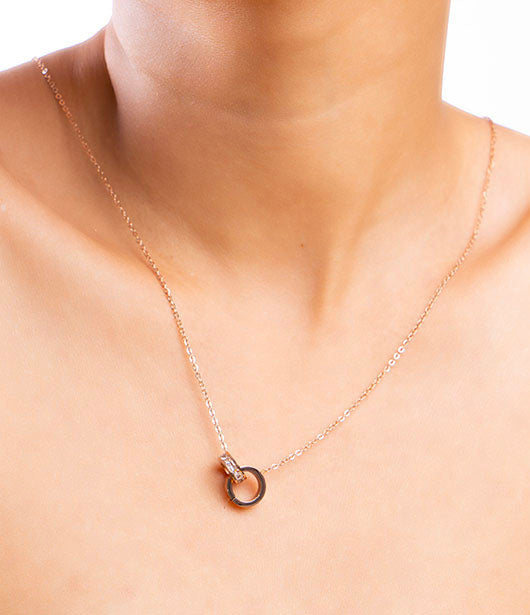 Minimalist Rose Gold Circle Pendant Necklace