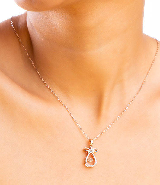 Rose Gold Teardrop  Chain Pendant